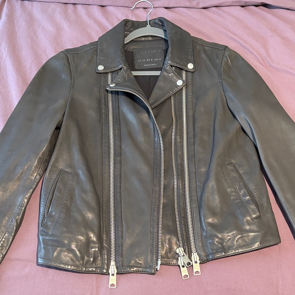 All Saints 2-in-1 Covertible Leather Jacket - Genuine leather